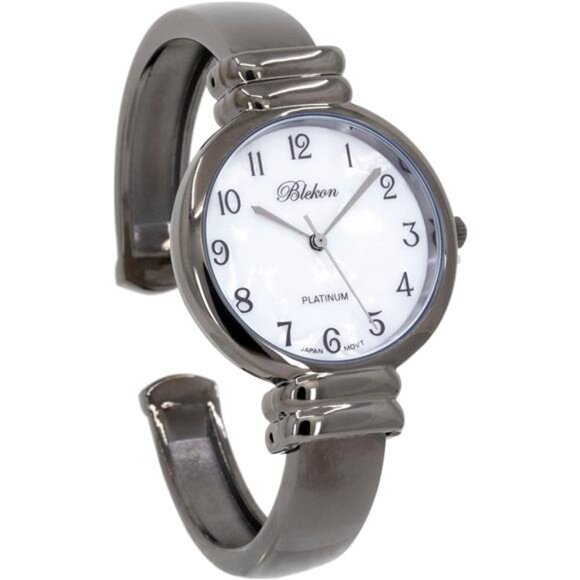 Original Mother of Pearl Cuff Bracelet Watch for Women Gunmetal - Picture 3 of 7